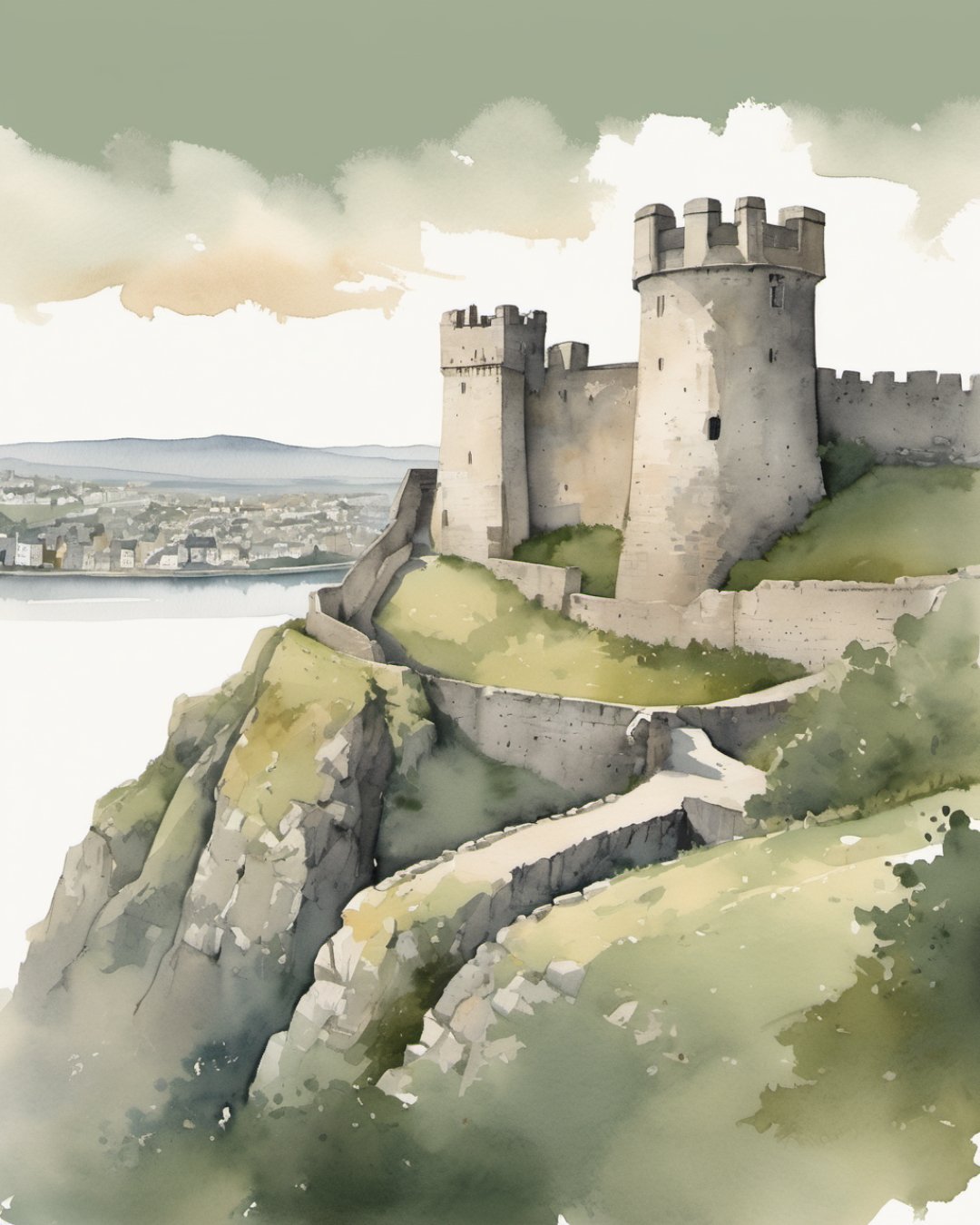Watercolour of Elizabeth Fort, Cork