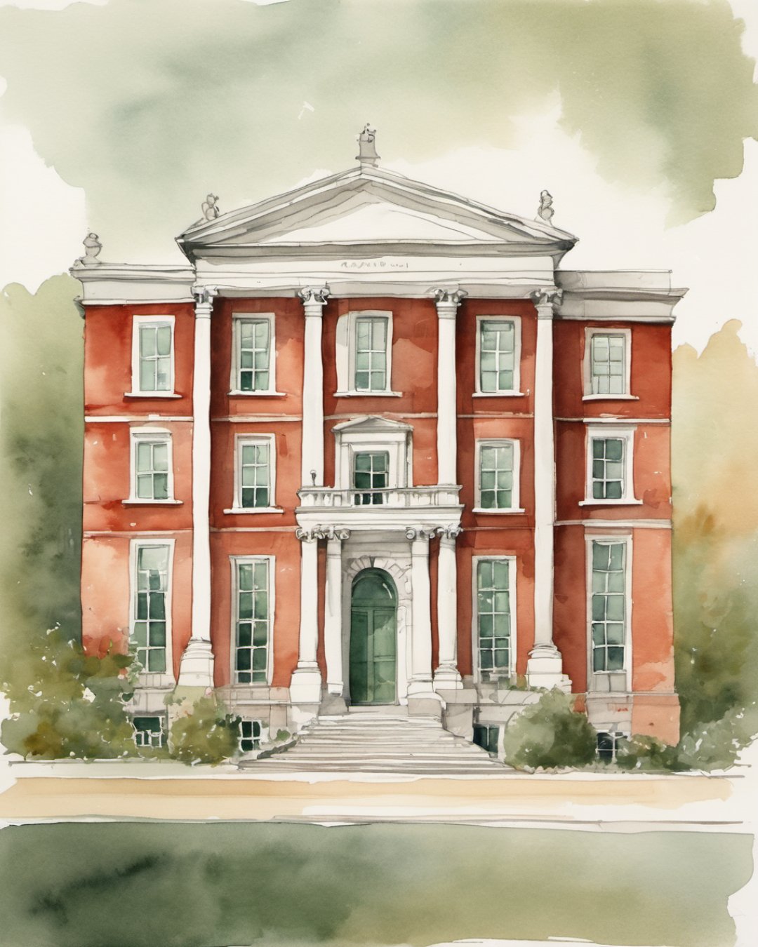 Watercolour of Crawford Gallery, Cork