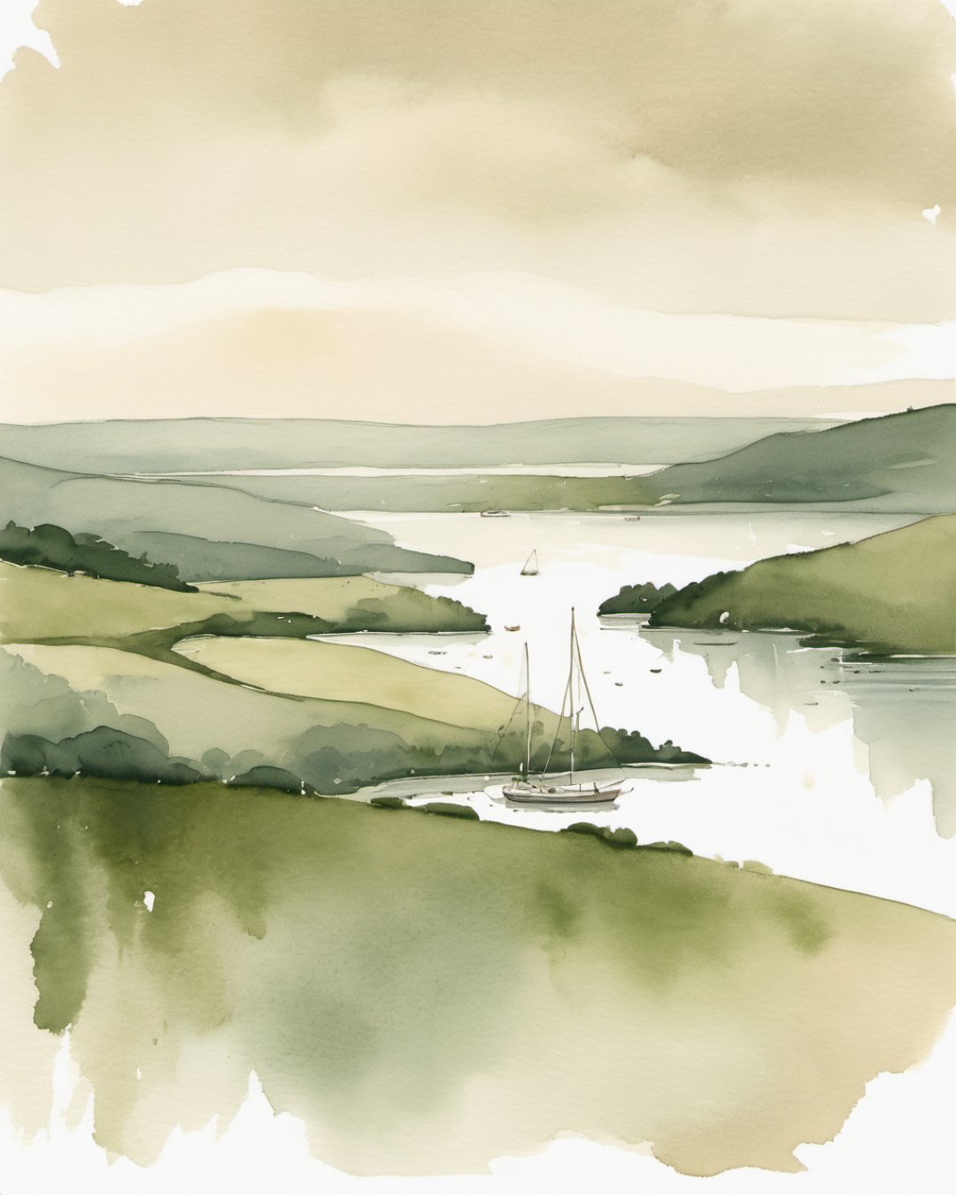 Watercolour of Cork Harbour, Cork