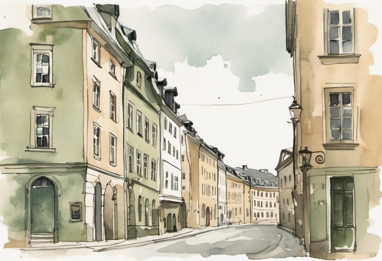 Watercolour scene of Oslo