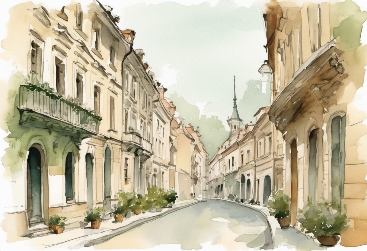 Watercolour scene of Bucharest