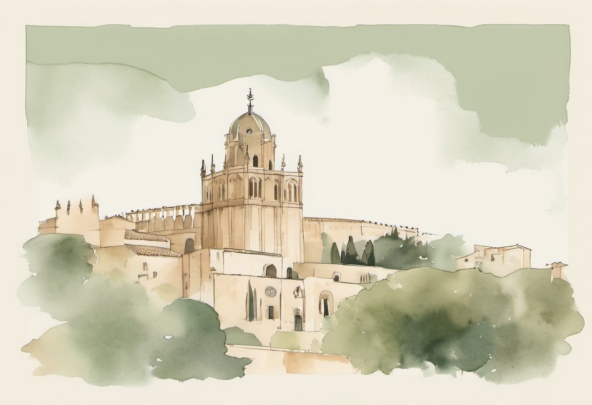 Watercolour scene of Palma de Mallorca
