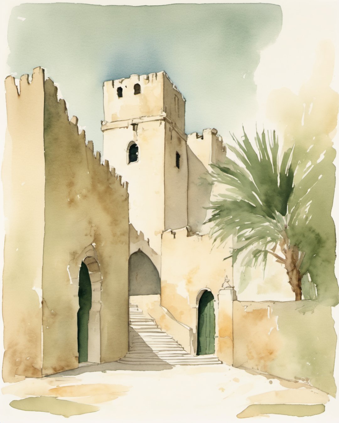 Watercolour of Es Baluard, Palma de Mallorca