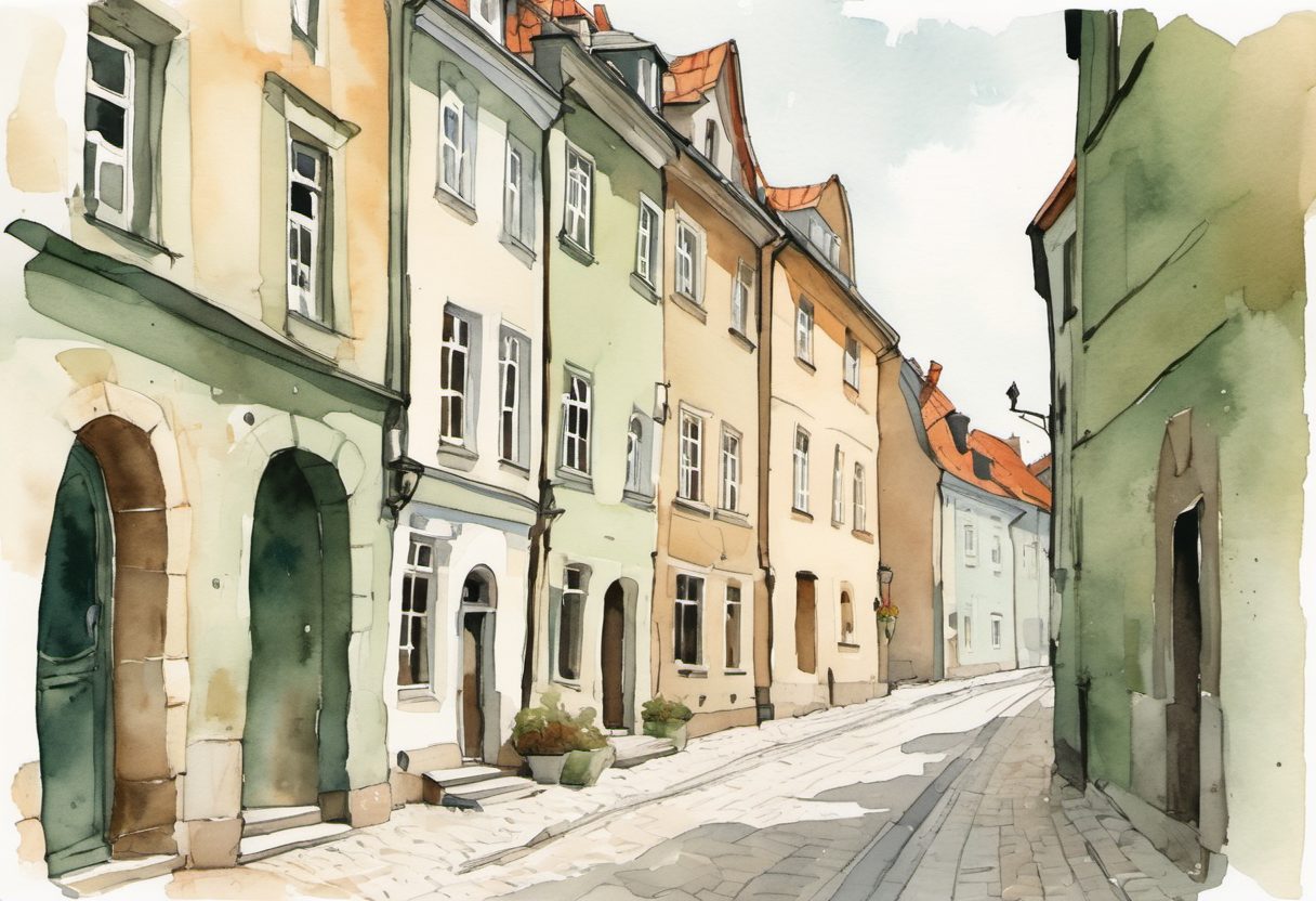 Watercolour scene of Poznan