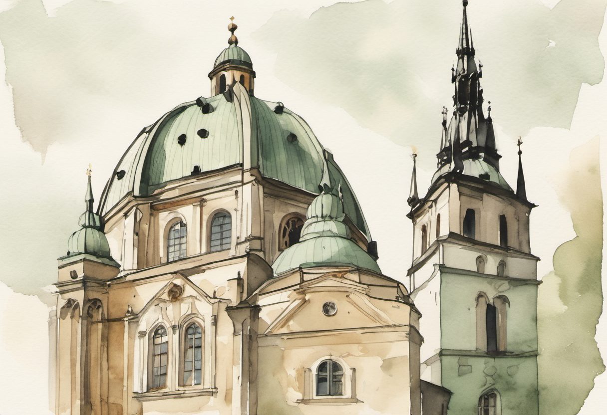 Watercolour scene of Prague