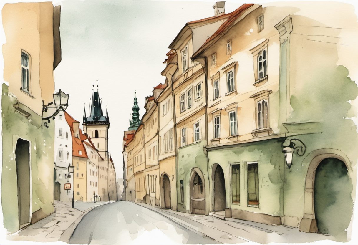 Watercolour scene of Prague