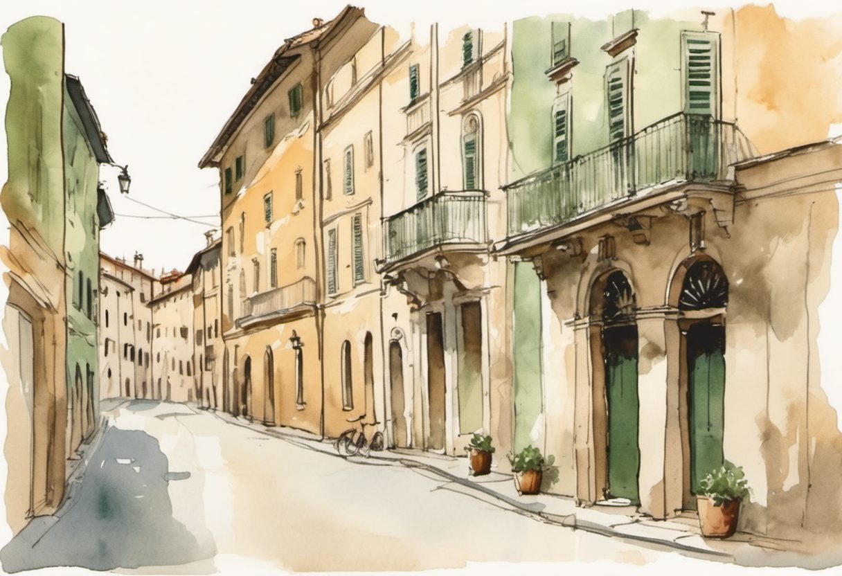 Watercolour scene of Pisa