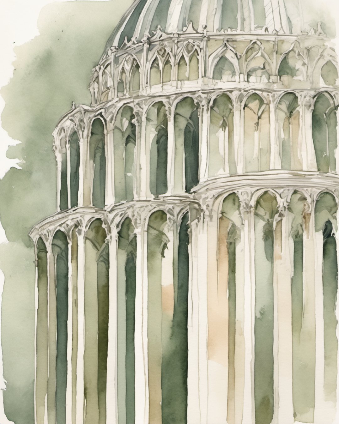 Watercolour of Pisa Cathedral, Pisa