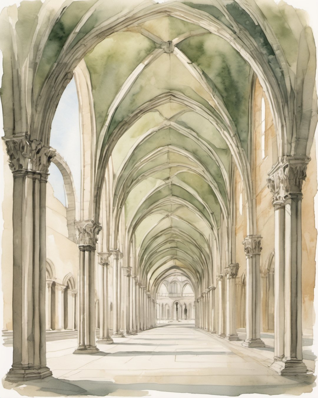 Watercolour of Camposanto, Pisa