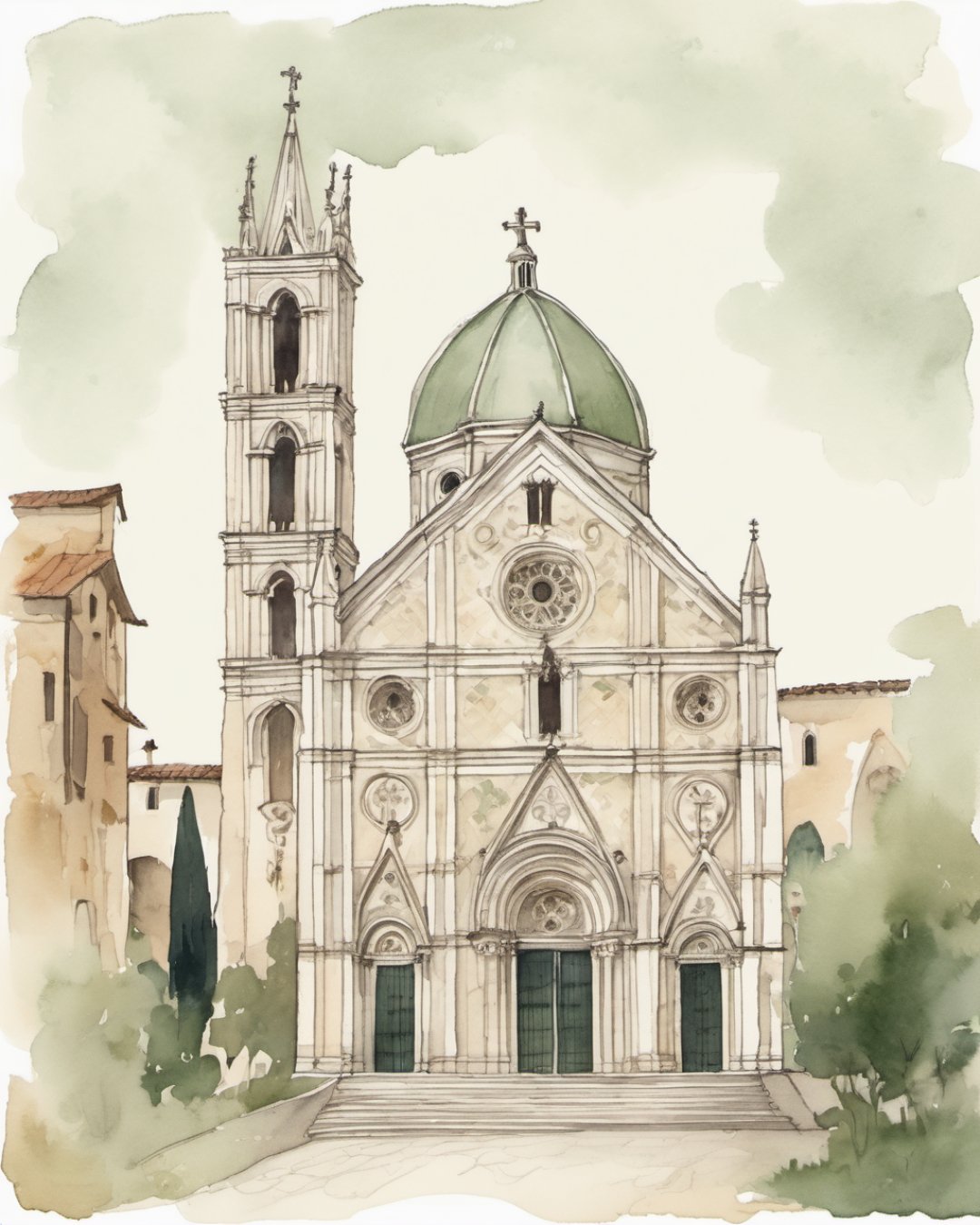 Watercolour of Santa Maria della Spina, Pisa