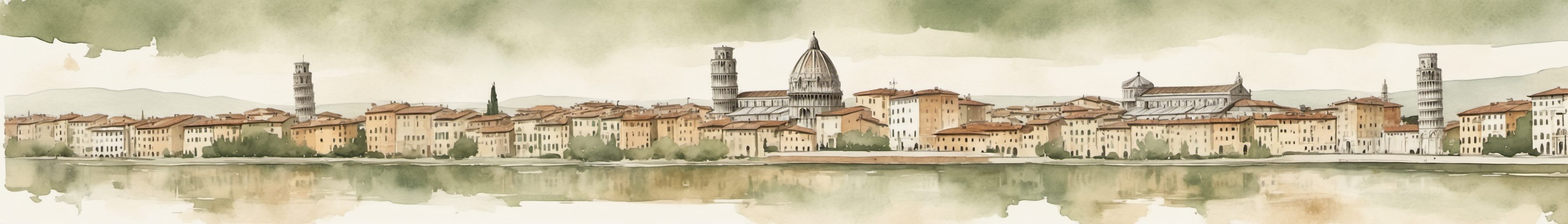 Watercolour of Pisa, Italy