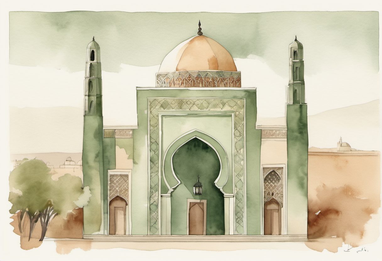 Watercolour scene of Marrakech