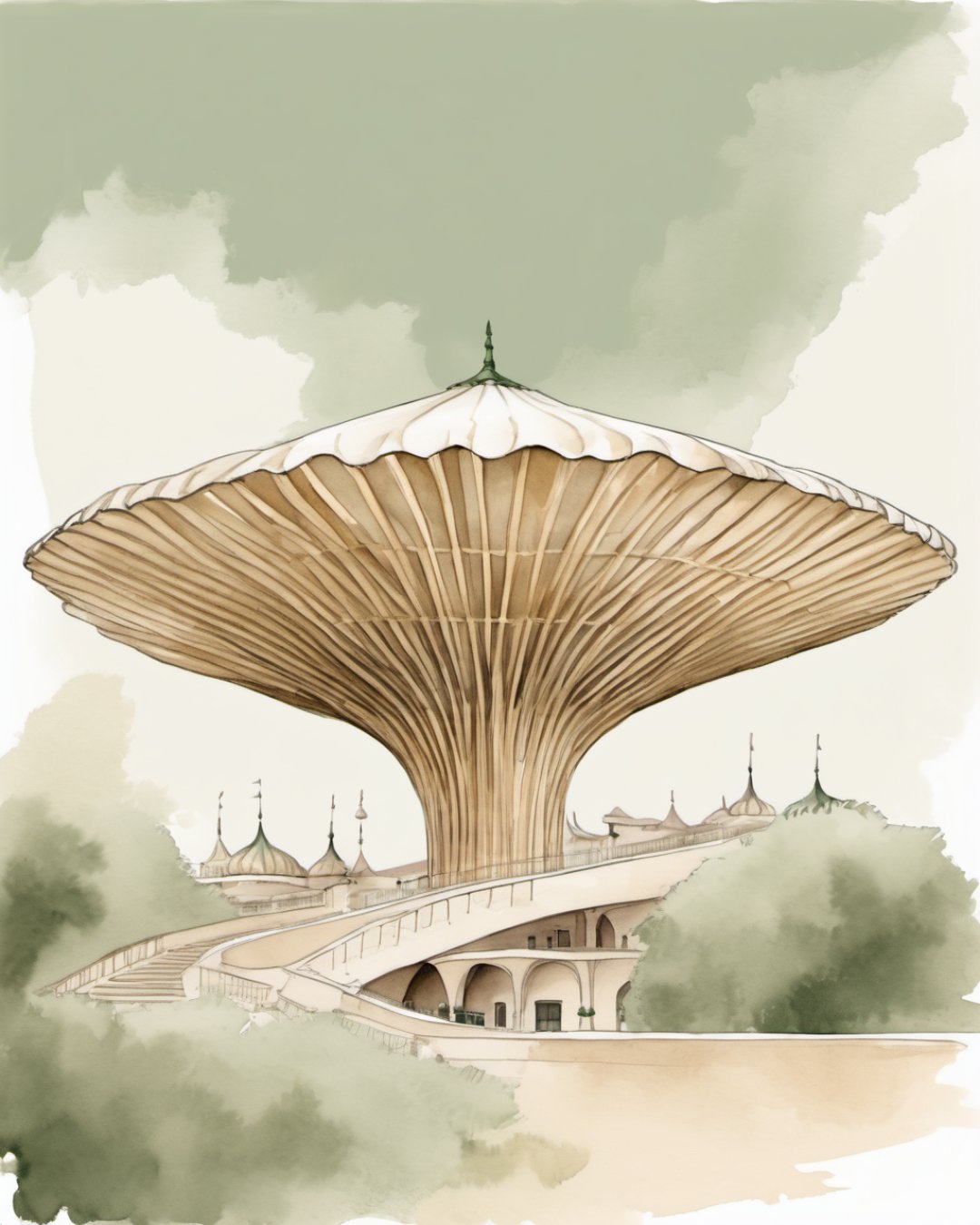 Watercolour of Metropol Parasol, Sevilla