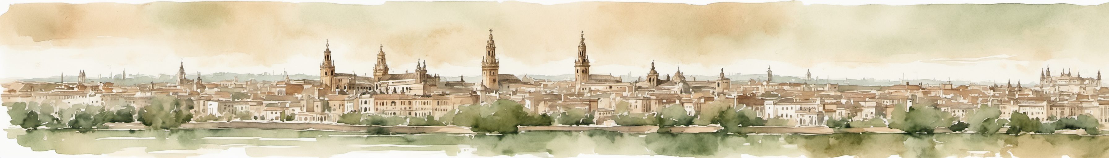 Watercolour illustration of Sevilla