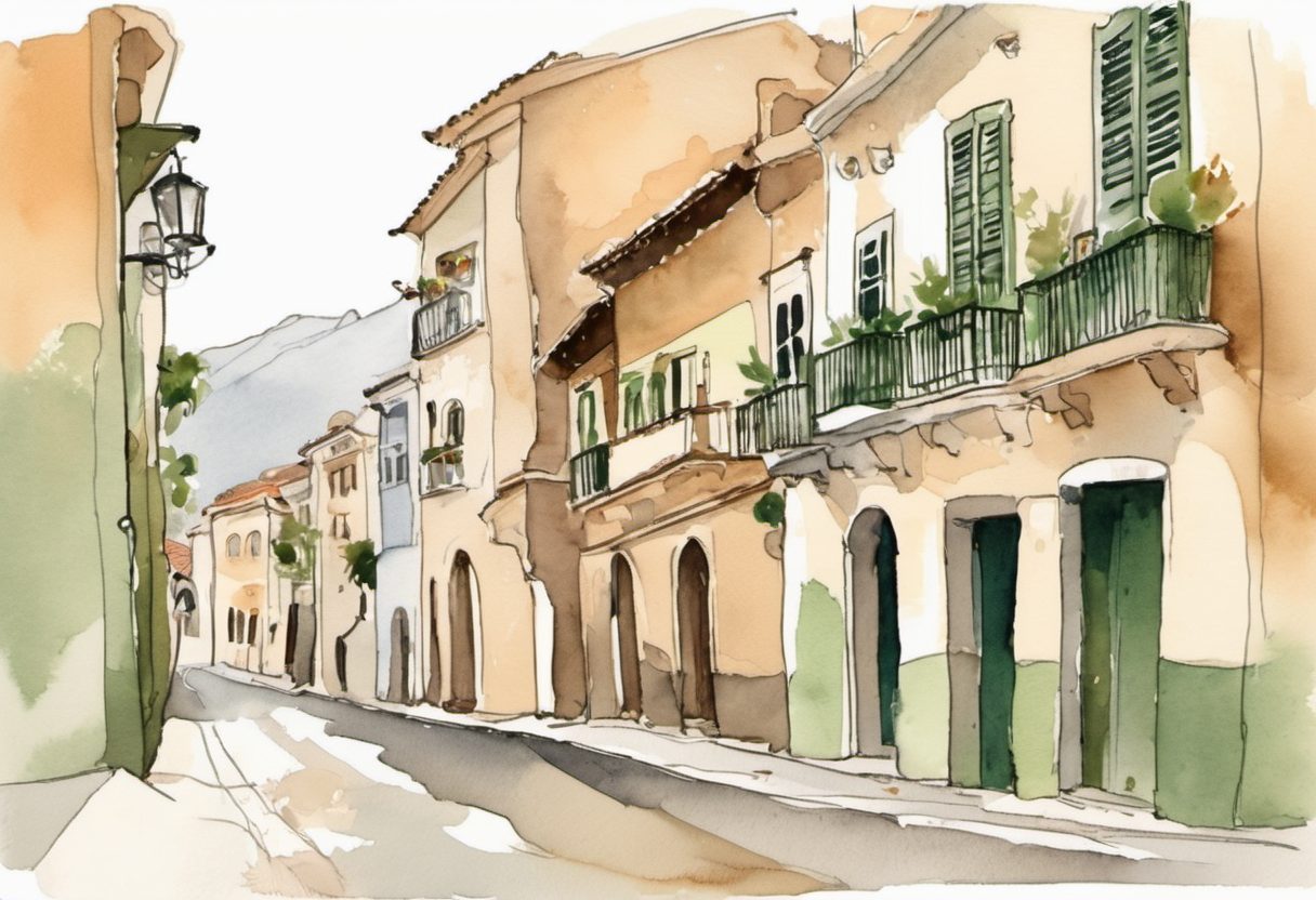 Watercolour scene of Tenerife