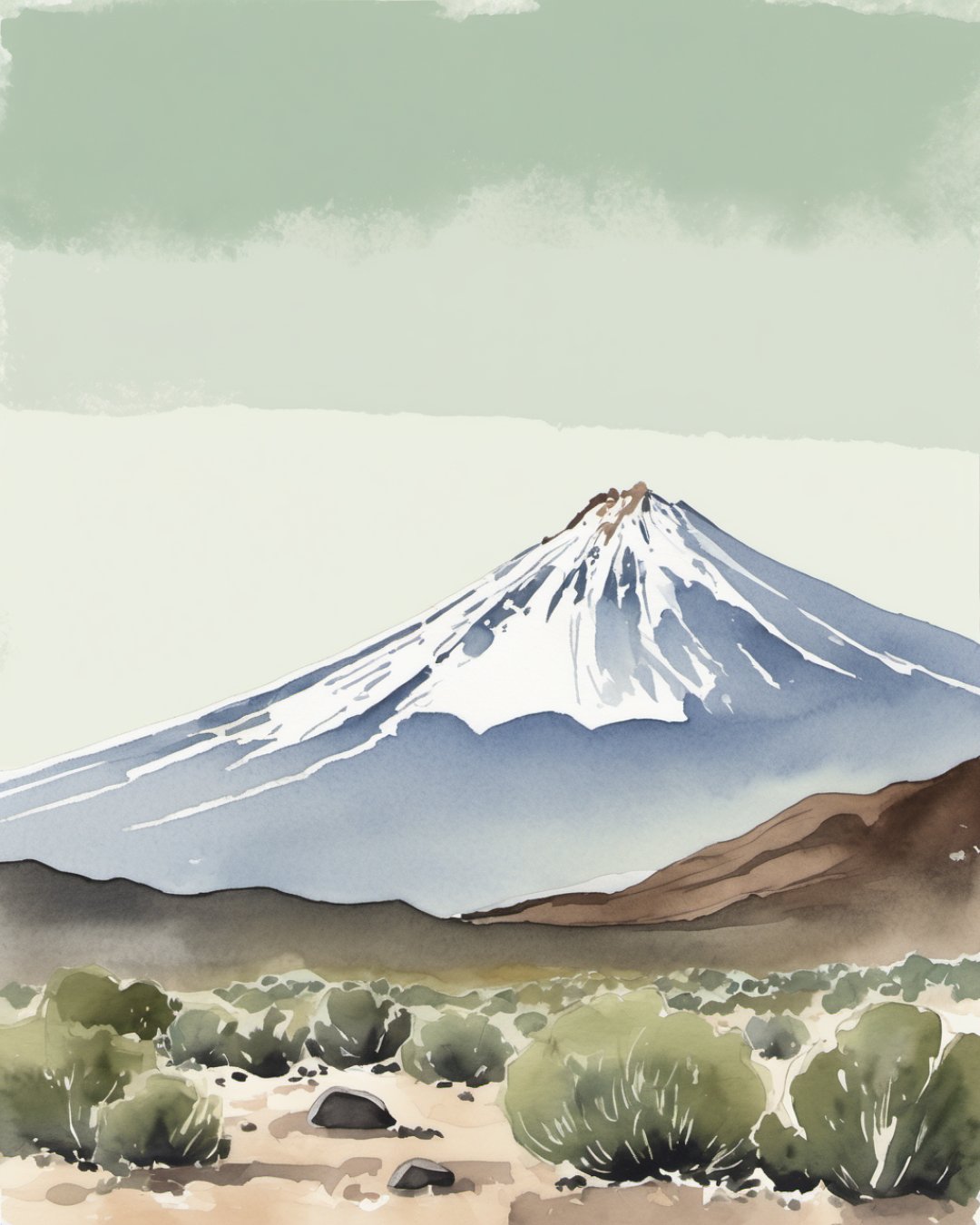 Watercolour of Mount Teide, Tenerife