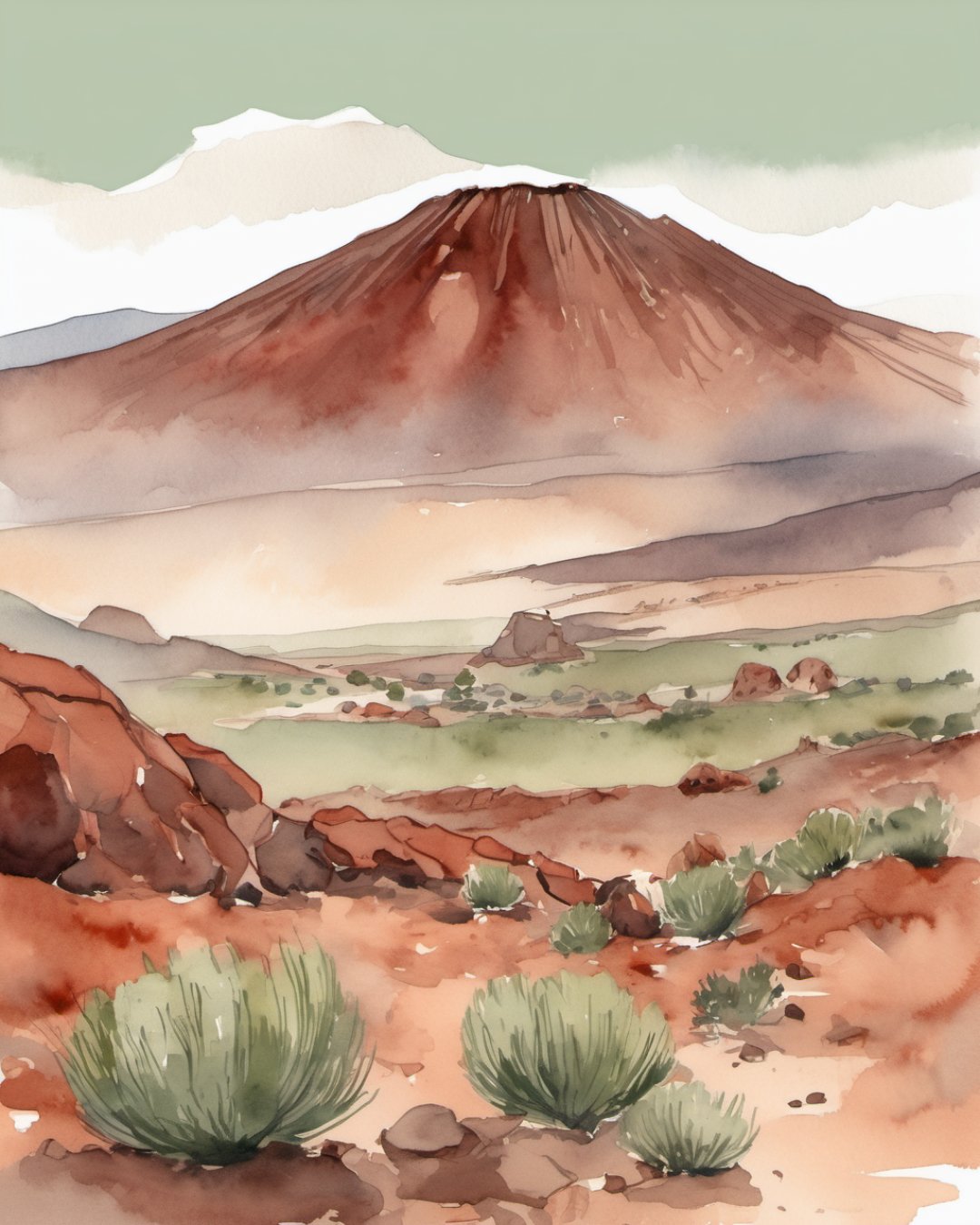 Watercolour of Teide Crater, Tenerife
