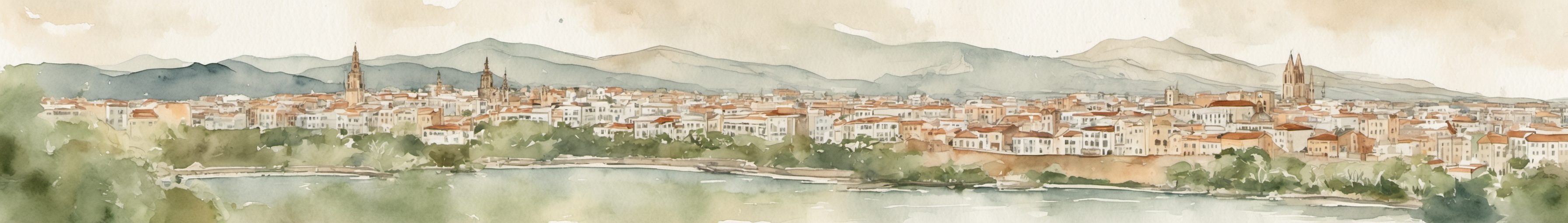 Watercolour illustration of Tenerife, Spain