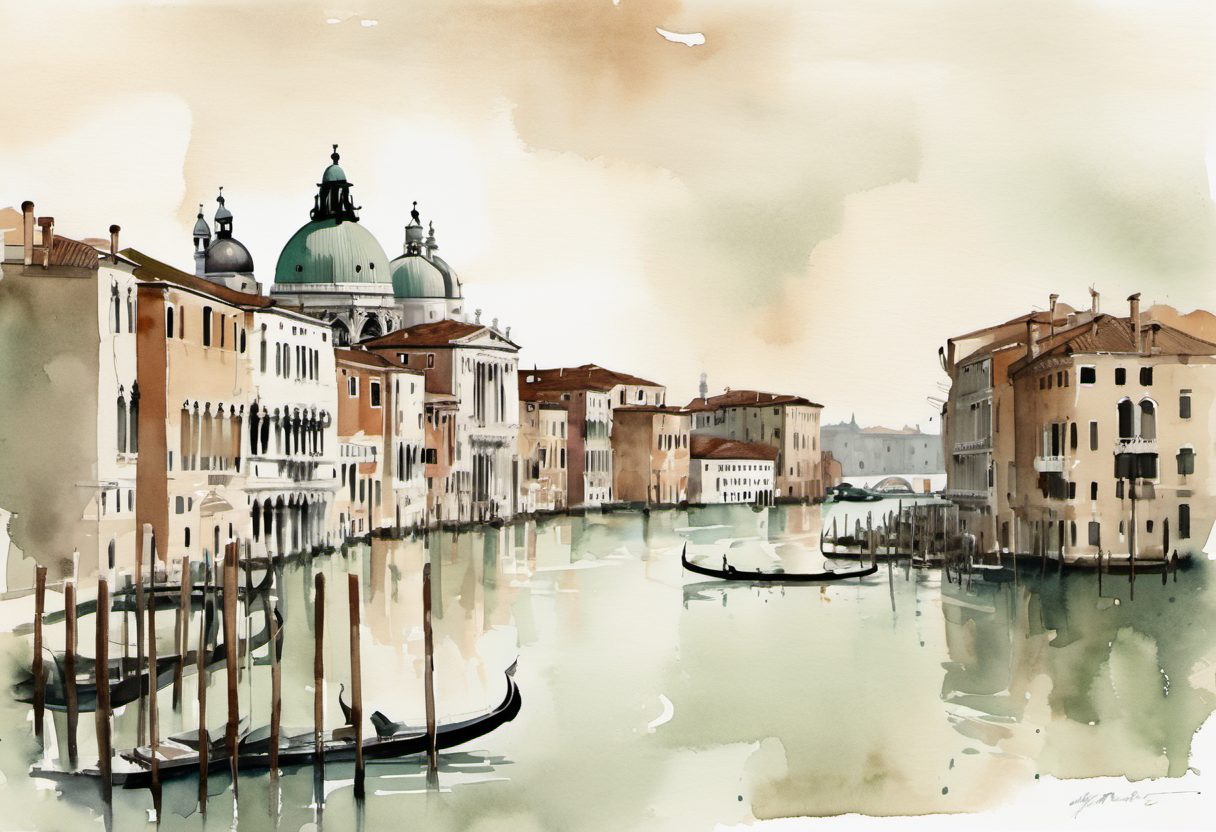 Watercolour scene of Venice