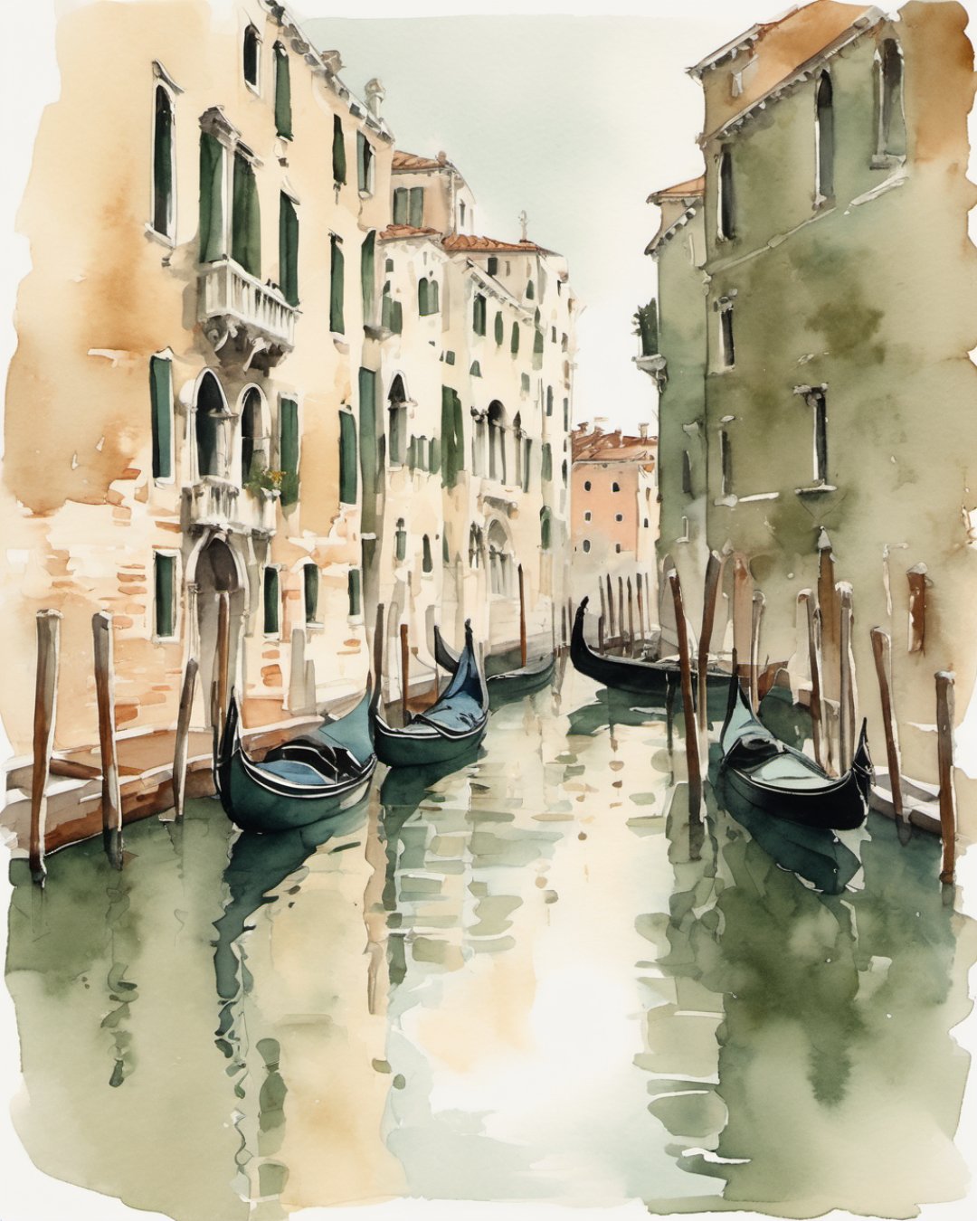 Watercolour of Grand Canal, Venice