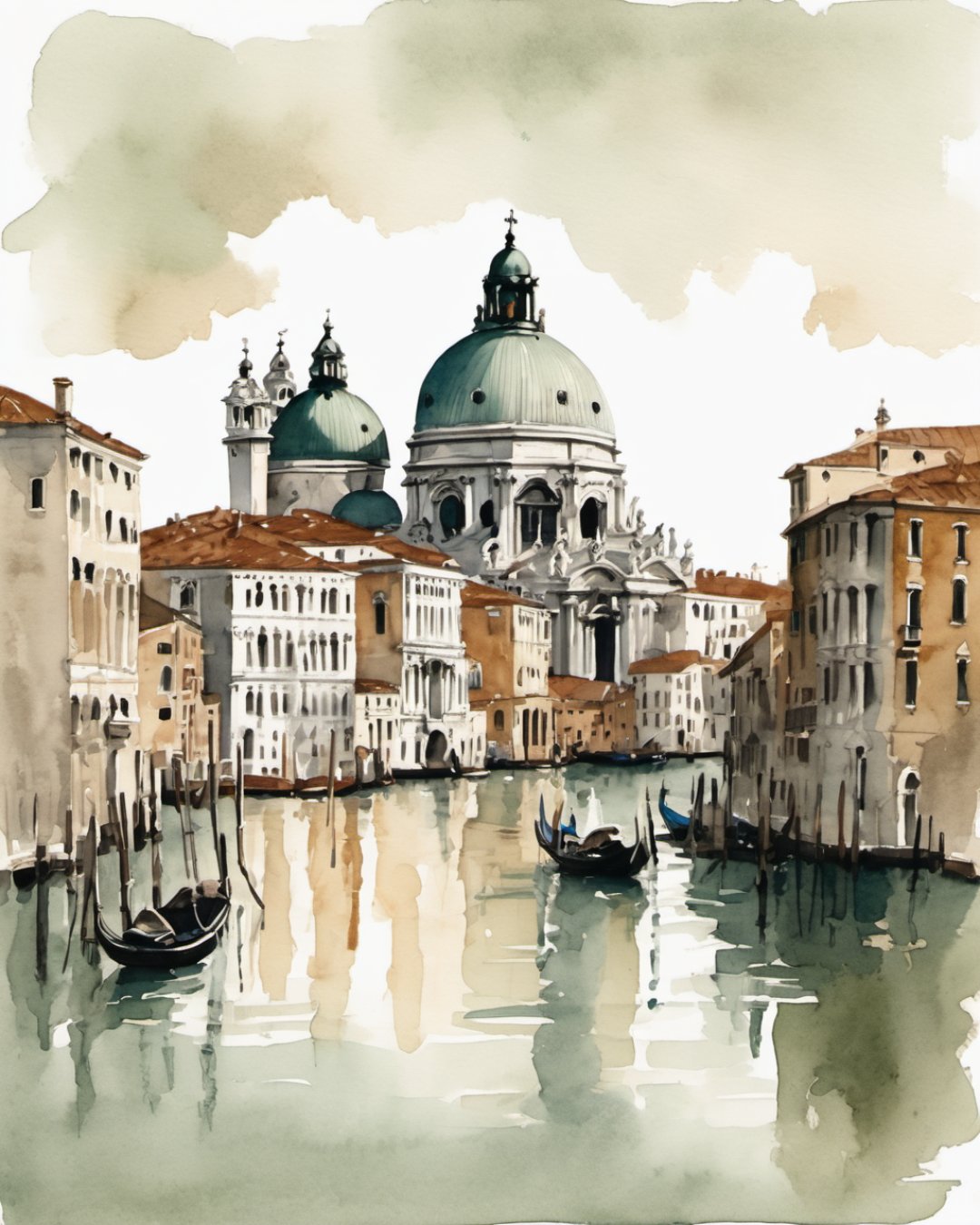 Watercolour of Santa Maria della Salute, Venice