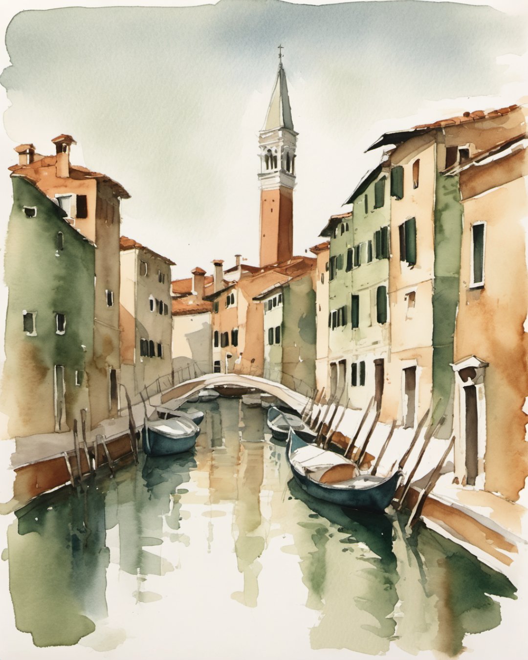 Watercolour of Murano, Venice
