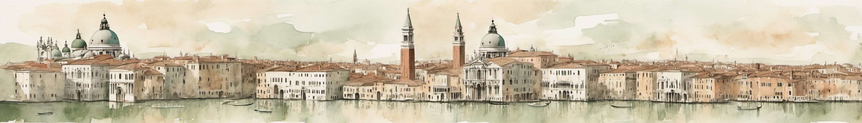Watercolour illustration of Venice