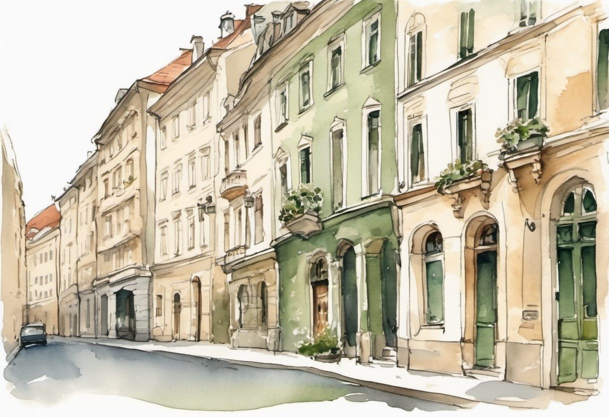 Watercolour scene of Vienna