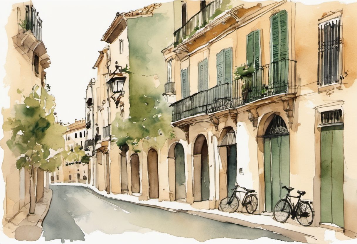 Watercolour scene of Valencia