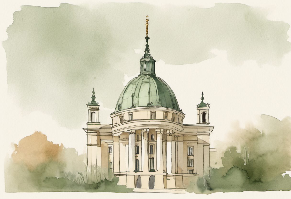 Watercolour scene of Warsaw
