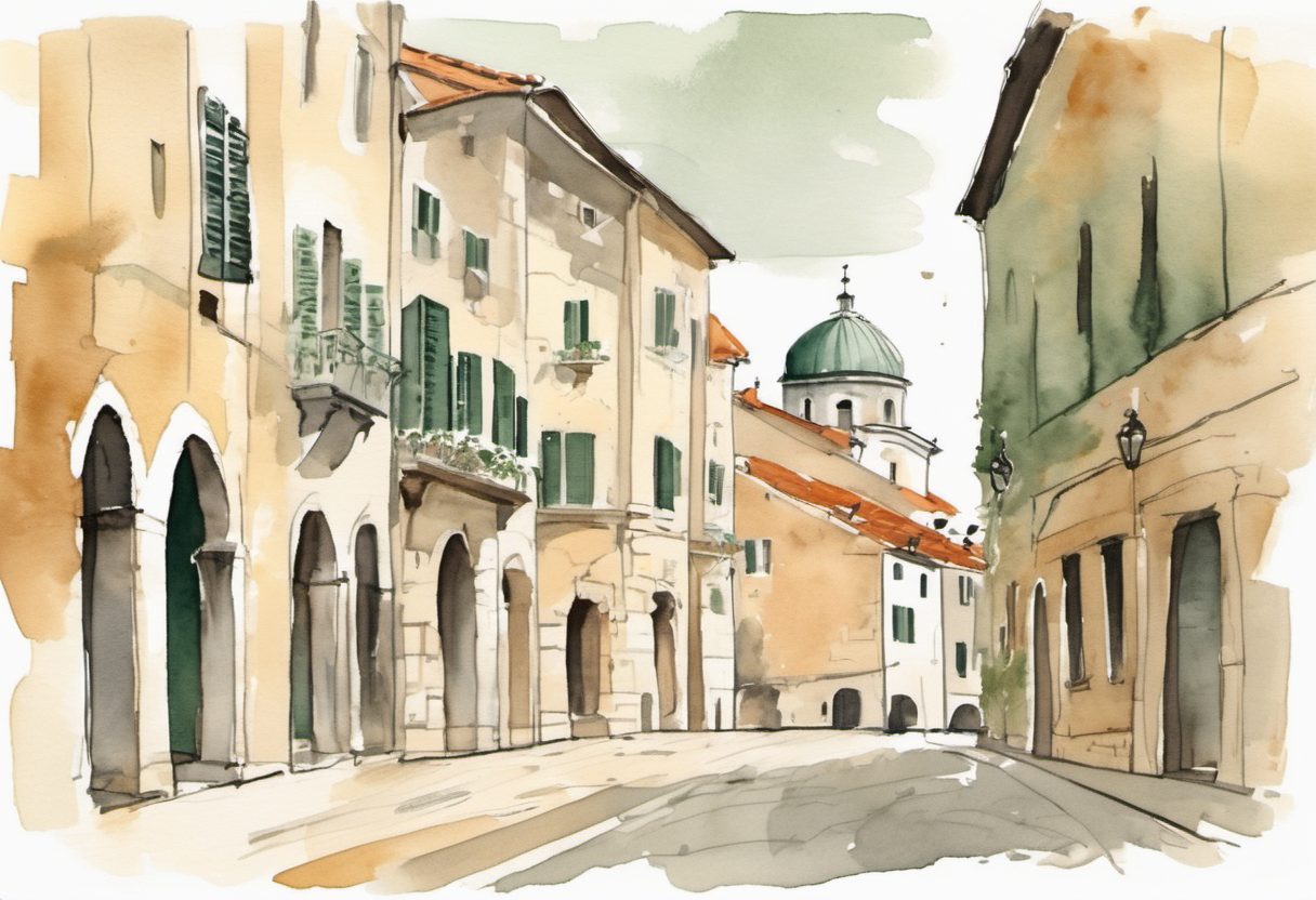 Watercolour scene of Zadar