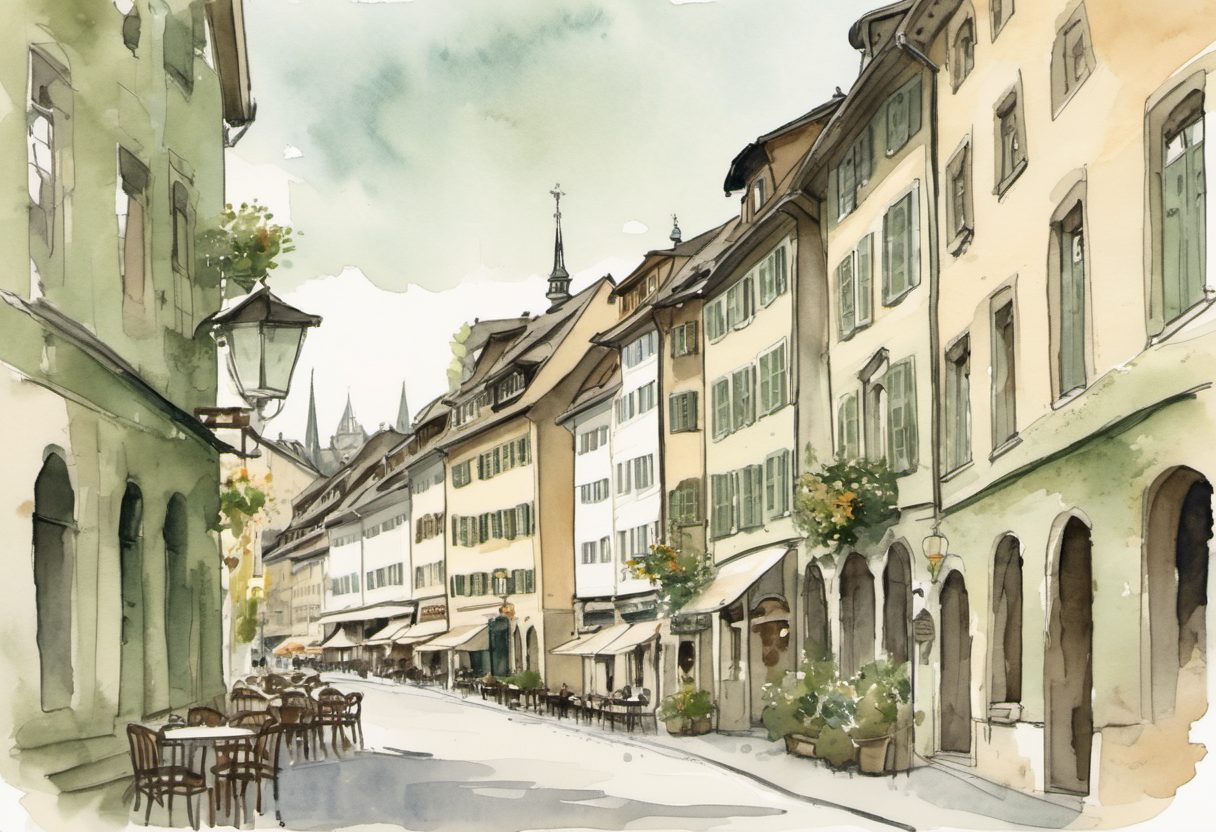 Watercolour scene of Zurich