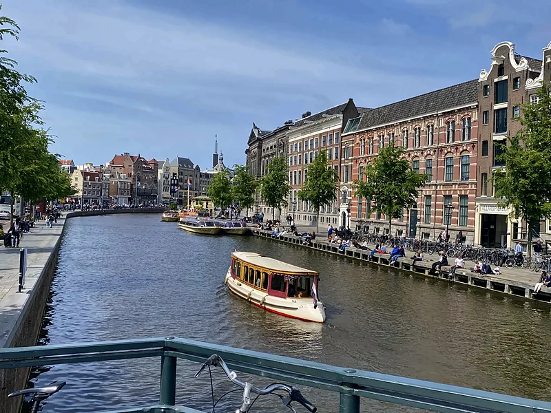 A canal boat on the Amstel