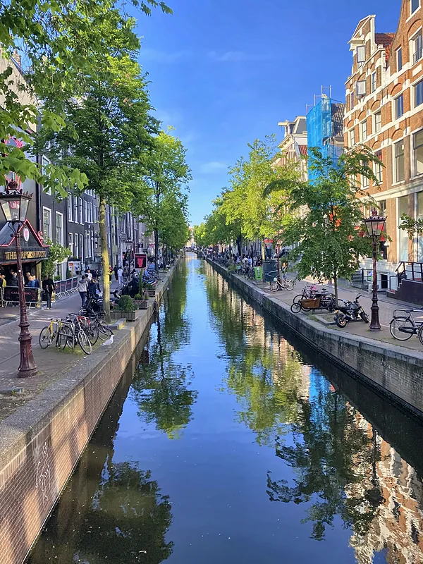 A quiet canal in spring