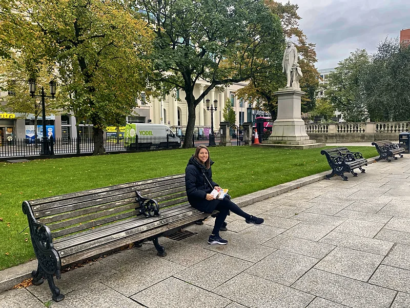 A rest in the City Hall gardens