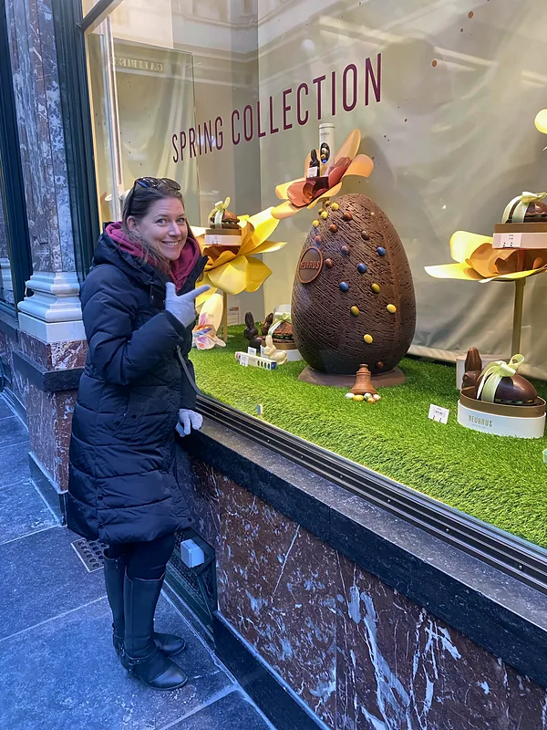 Easter chocolate in a shop window