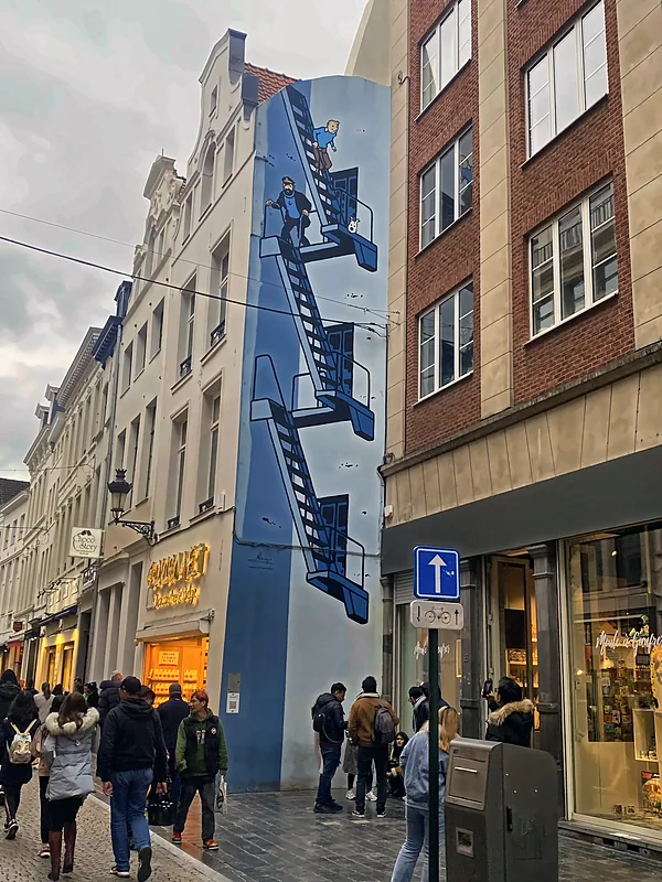 A comic-strip mural
