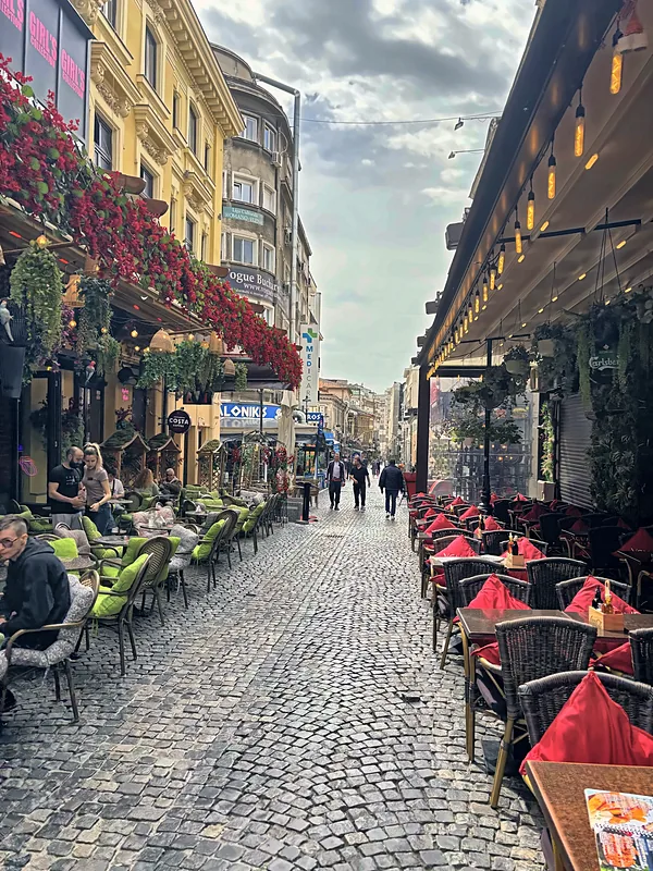 Cafe terraces in the old town