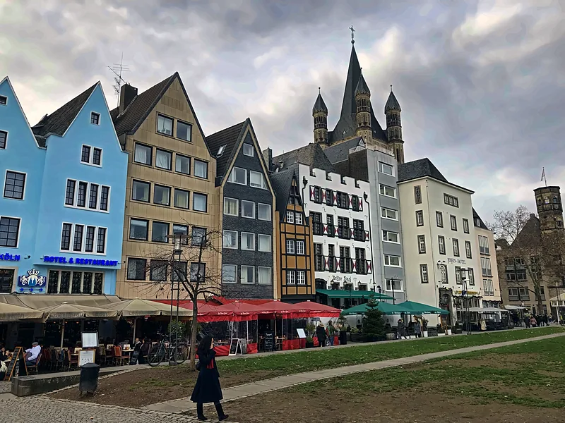 Old-town houses on the Rhine