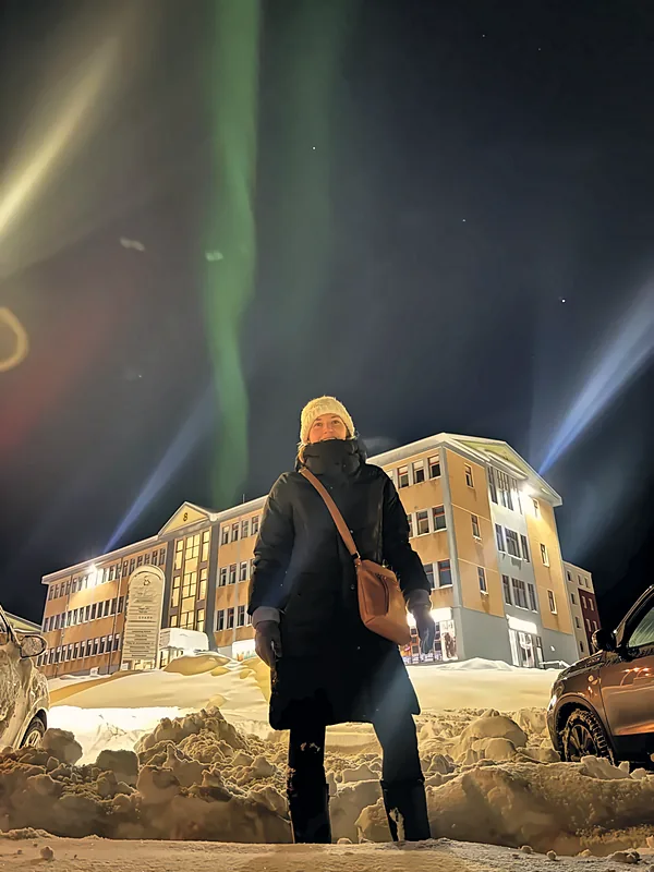 Under the northern lights