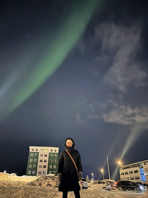 The northern lights over Reykjavik
