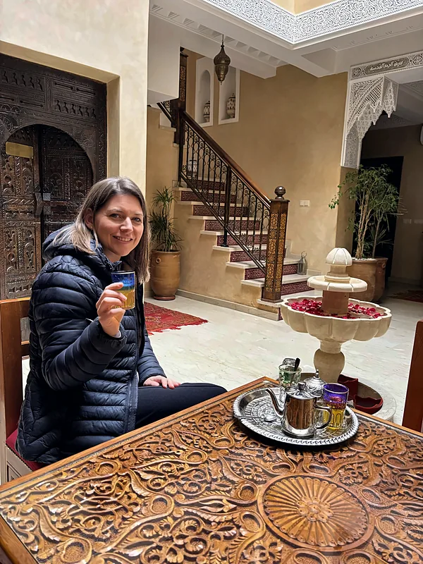 Mint tea in the riad