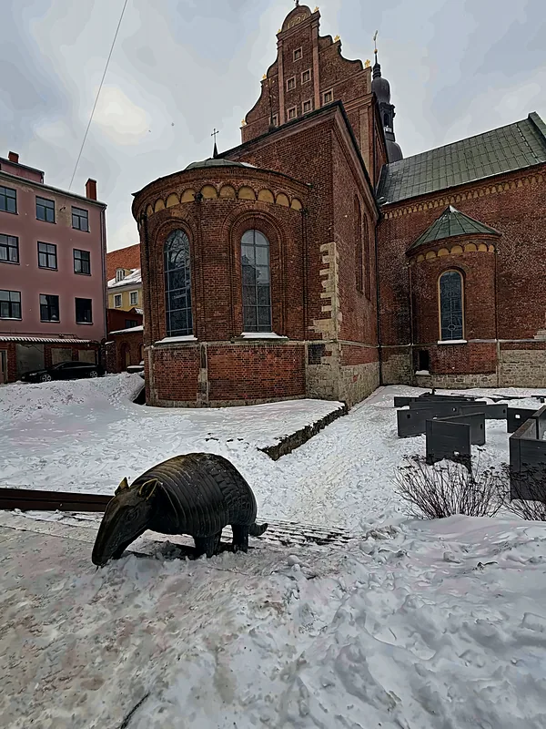 An old church in the snow