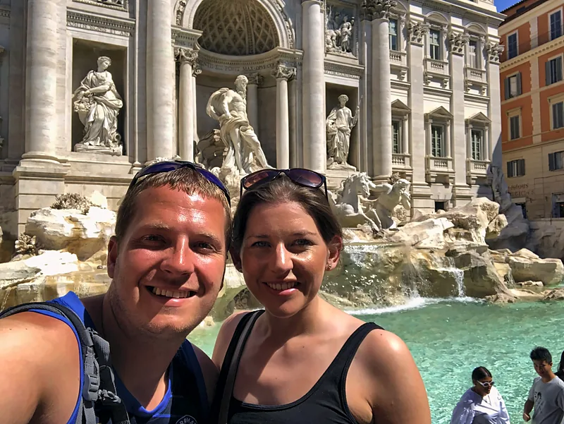 Us at the Trevi Fountain