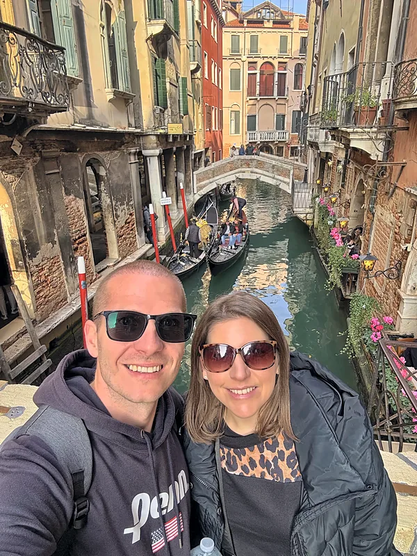 Us on a canal bridge