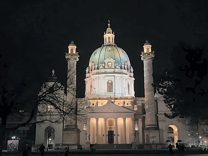 Karlskirche at night