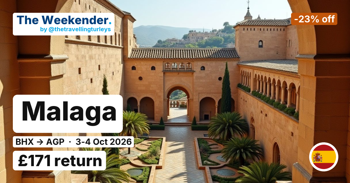 Malaga weekend break from Birmingham - £171 return