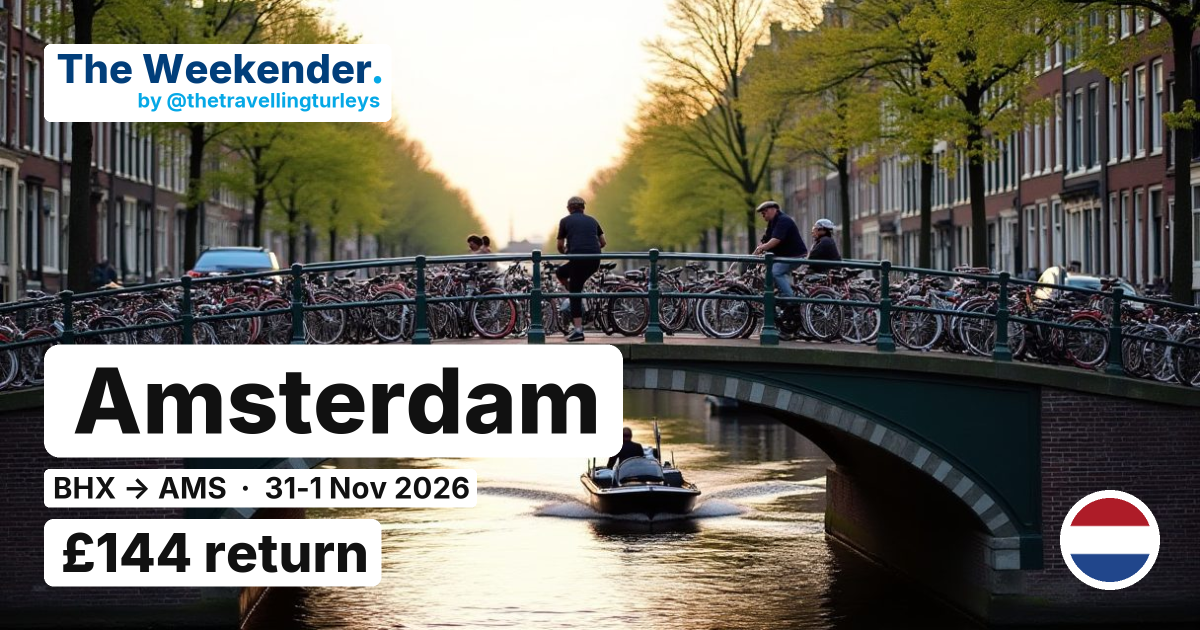 Amsterdam weekend break from Birmingham - £144 return