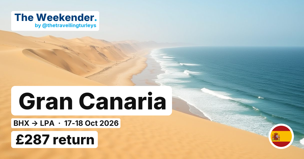 Gran Canaria weekend break from Birmingham - £287 return