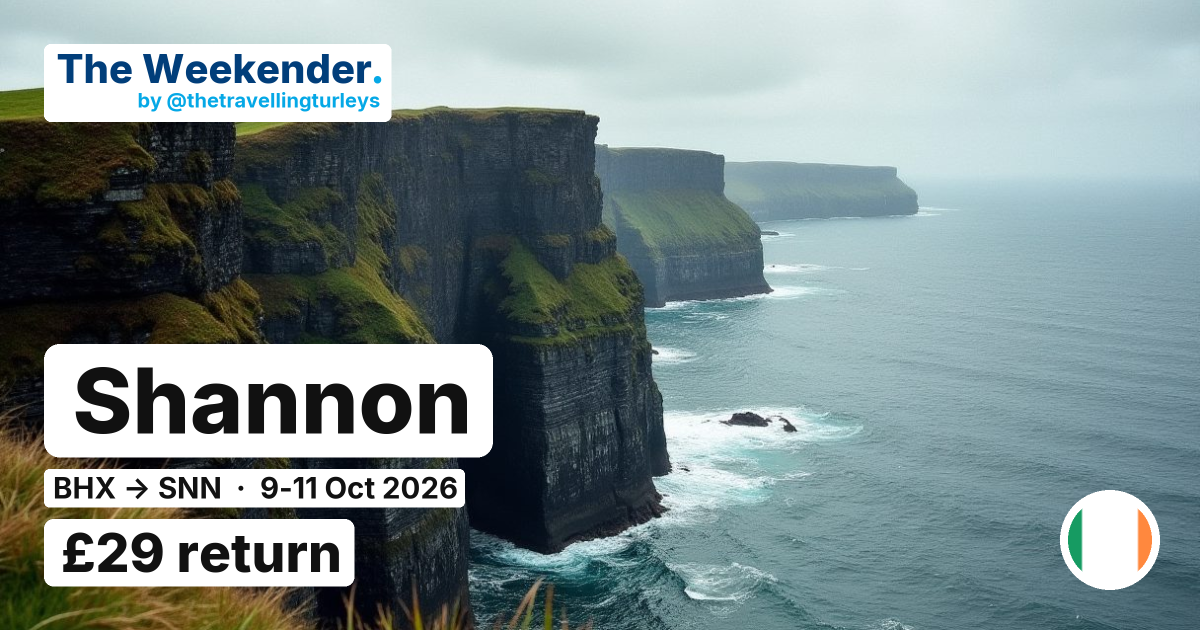 Shannon weekend break from Birmingham - £29 return
